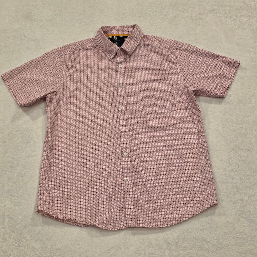 Rugby Men’s Short Sleeve Button-Up Shirt – Size Large